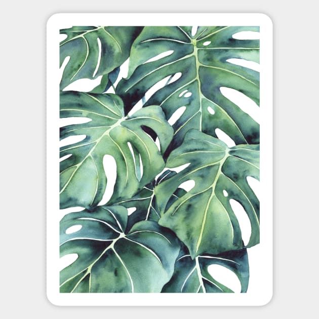 Modern Monstera Deliciosa Leaves Magnet by Gush Art Studio 1